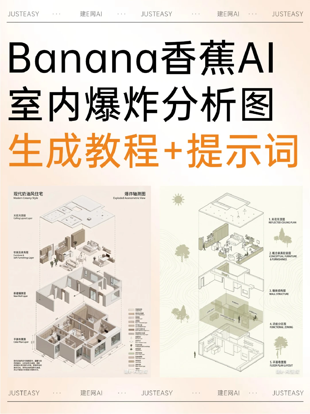 不用PS!用banana做爆炸图的教程+提示词!