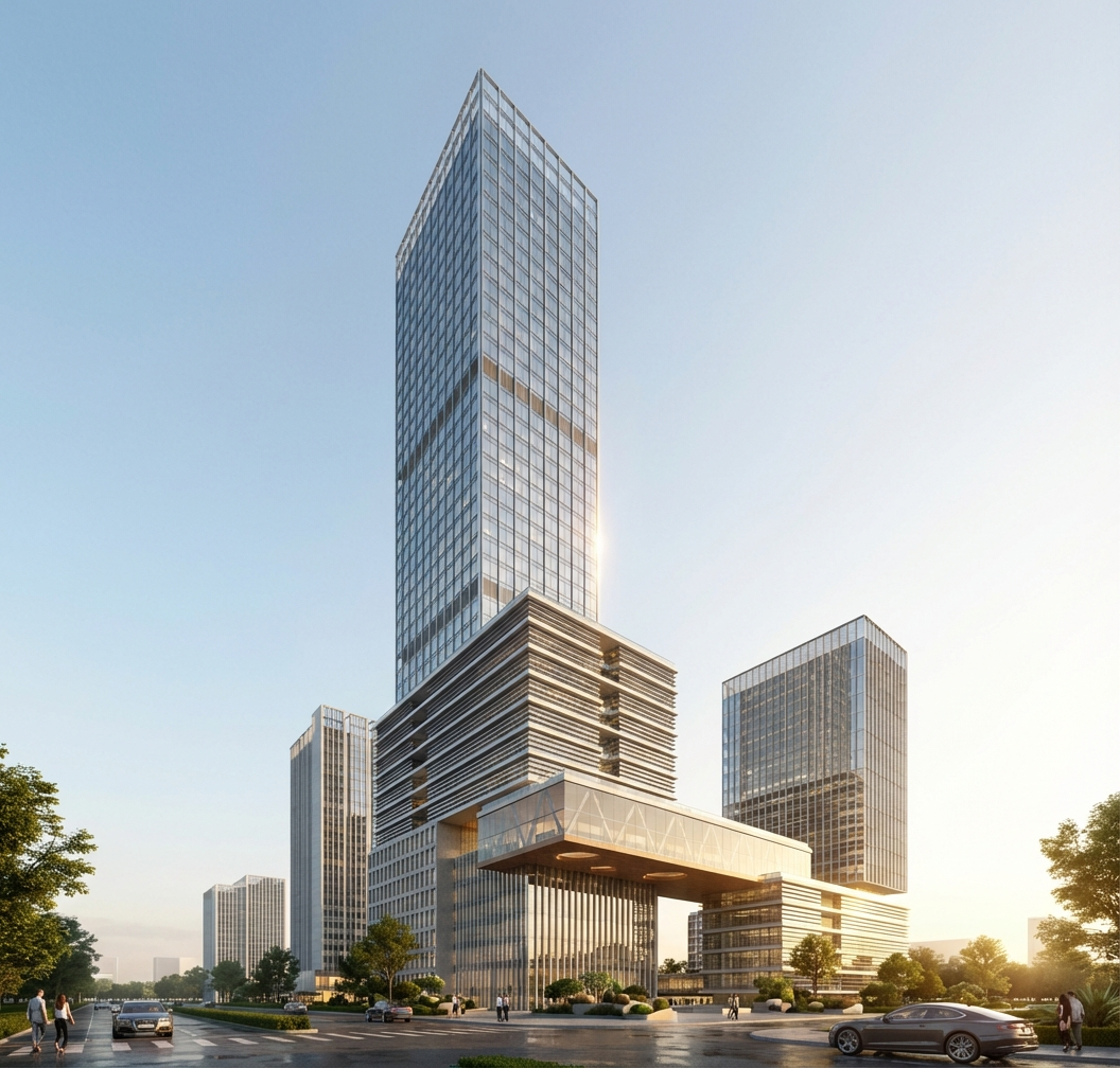 建筑清晨渲染