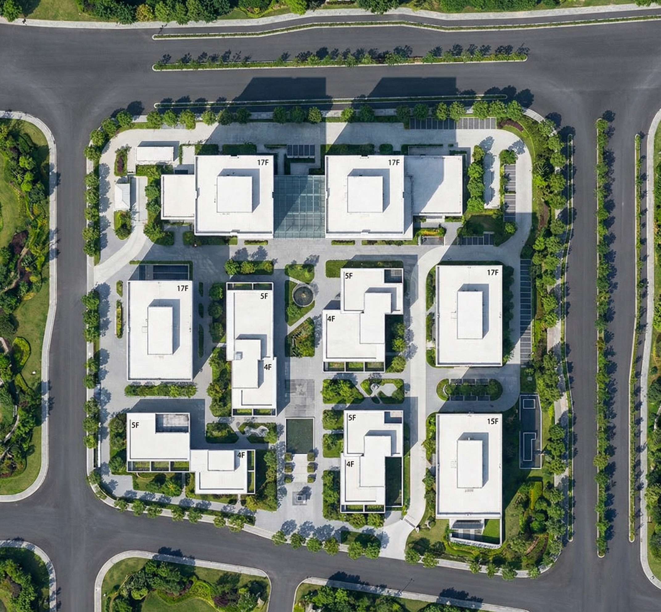 建筑总平面写实填色