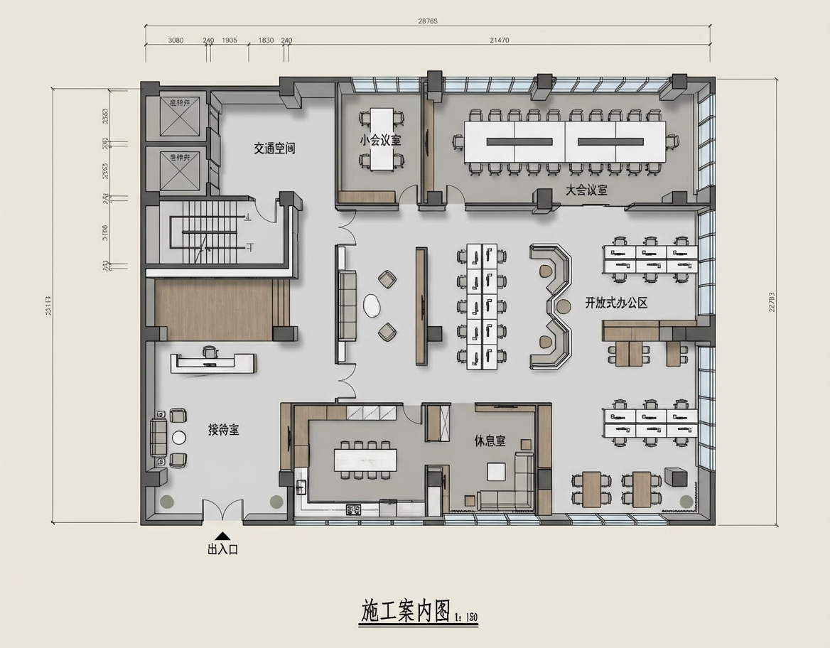 公装室内平面填色2